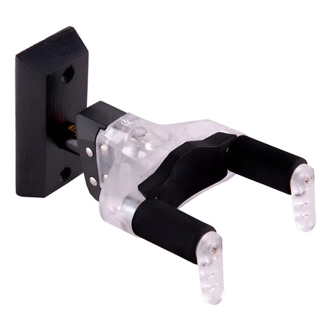 Soporte Colgante Para Guitarra O Bajo Hercules Gsp38wblt Negro/transparente