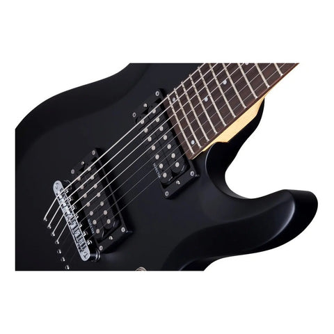 Guitarra Eléctrica Negro Satin 7 Cuerdas Schecter C7 Deluxe Diestro Gloss Black Palo De Rosa