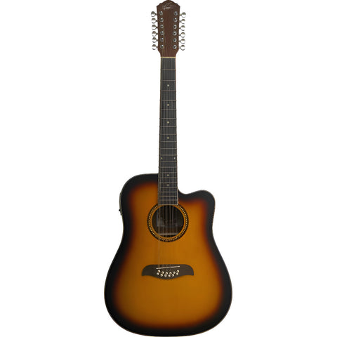 Guitarra Electroacústica 12 Cuerdas Oscar Schmidt Od312ce Tobacco Sunburst Diestro