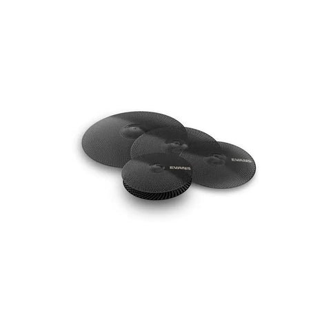 Kit Completo Peles Rock Pratos Mudos Evans Db One Negro