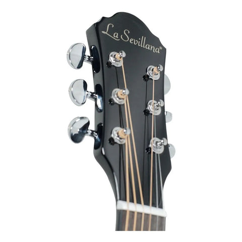 Guitarra Electroacústica  La Sevillana Ga-320ceq Blk Negro Diestro