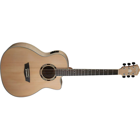 Guitarra Electroacústica 6 Cuerdas Natural, Washburn Ag40ce Natural Diestro