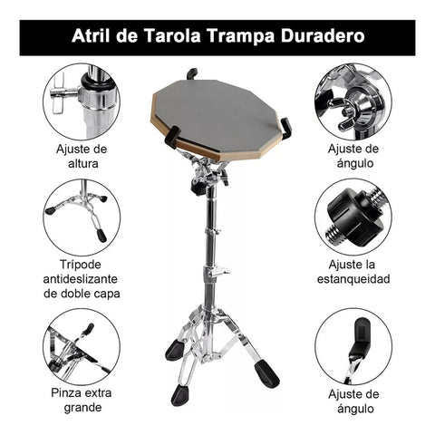 Maxima S-300w Base Soporte Para Tarola De Batería Cromada