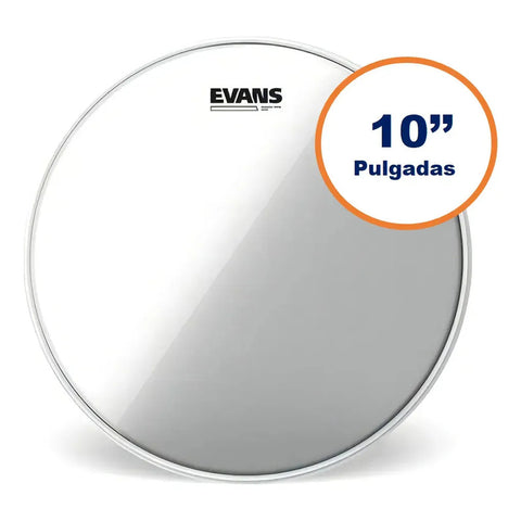 Parche Resonante P/tarola 10 Pulgadas Evans Serie 200 S10h20 Blanco