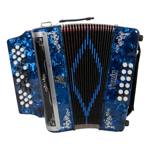 Acordeón Azul De 31 Botones Tono De Fa Moretti Turin Fbbeb