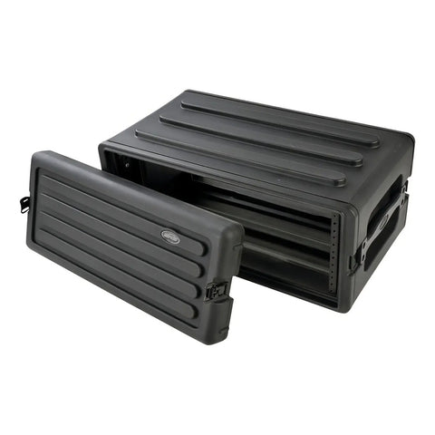Rack Roto Moldeado Skb Con 4 Espacios Y Cerraduras Empotradas, Negro