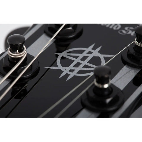 Guitarra Electrica Solida Schecter Synyster Standard Diestro Gloss Black With Silver Pin Stripes Ébano