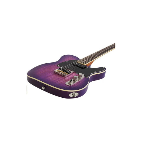 Guitarra Electrica Schecter Telecaster Purple Burst Pearl Color Violeta Material Del Diapasón Palo De Rosa Orientación De La Mano Diestro