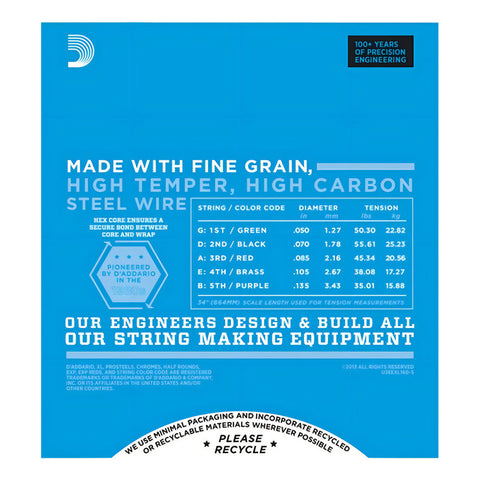 Cuerdas Daddario Bajo 5cds Exl-160-5