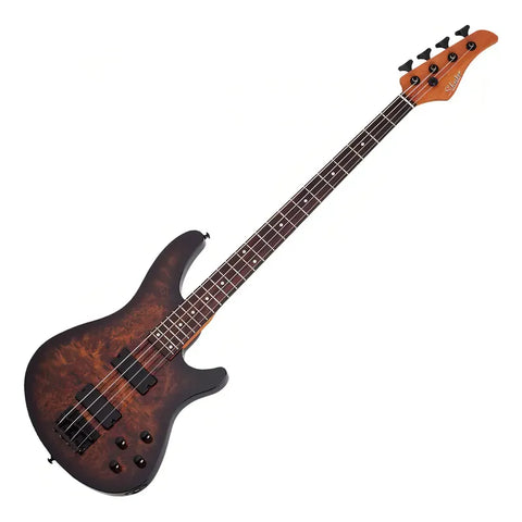 Bajo Electric 4 Cuerdas Schecter C-4 Standard Tobacco Burl Acabado Del Cuerpo Mate Color Chocolate Orientación De La Mano Diestro