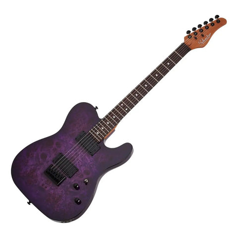 Guitarra Schecter Telecaster Pt Standard Purple Burl Material De Diapasón De Palisandro Guía Para La Mano Derecha Diestro Estallido Púrpura Burl Palo De Rosa
