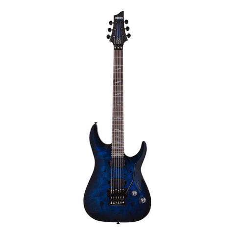 Guitarra See-thru Blue Burst Schecter Omen Elite-6 Fr Diestro