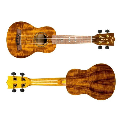 Ukelele Acústico Soprano Flight De Acacia Con Funda Marrón