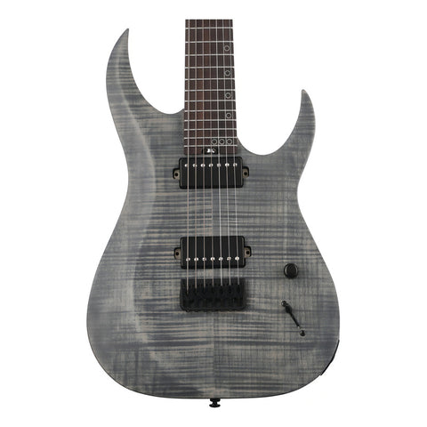 Guitarra Eléctrica 7 Cuerdas Schecter Sunset-7 Extreme Grey Color Gris Claro Orientación De La Mano Diestro