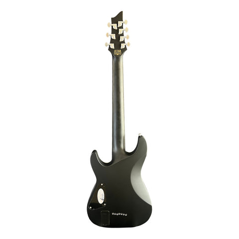 Guitarra Eléctrica Schecter Damien Platinum De 7 Bks, Color Negro Satinado, Diapasón De Palisandro, Material De Diapasón, Guía Para La Mano Derecha