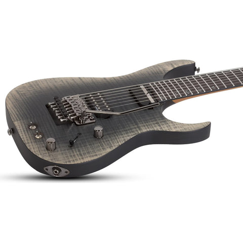 Guitarra Schecter Banshee Mach-7 Fr-s Fallout Burst Diestro Gris Oscuro Ébano