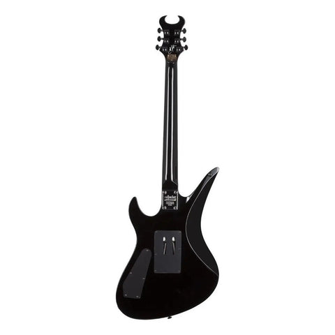 Guitarra Eléctrica Schecter Synyster Caoba Ebano Floyd Rose Humbucker Diestro Gloss Black With Silver Pin Stripes