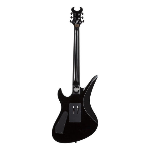 Guitarra Eléctrica Schecter Synyster Standard De Caoba Gloss Black With Silver Pin Stripes Brillante Con Diapasón De Ébano