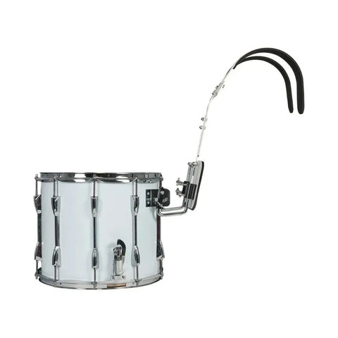 Tarola De Marcha New Beat 14  X 12  Con Baquetas Y Arnés  Sonido Potente En Blanco