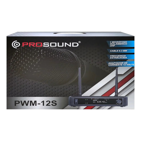 Sistema Microfono Inalambrico 1 Transmisor Prosound® Pwm-12s Negro