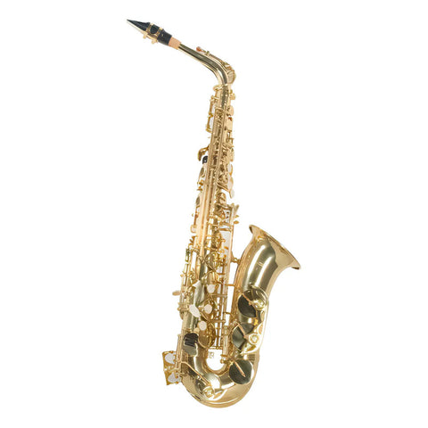 Saxofón Alto Wesner Ssa1000-g Eb Laqueado Dorado Con Estuche