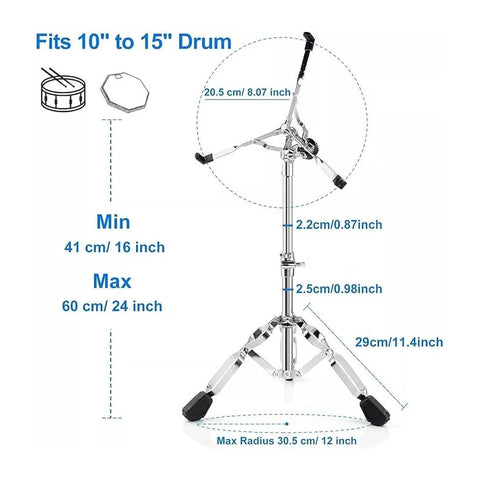 Maxima S-300w Base Soporte Para Tarola De Batería Cromada