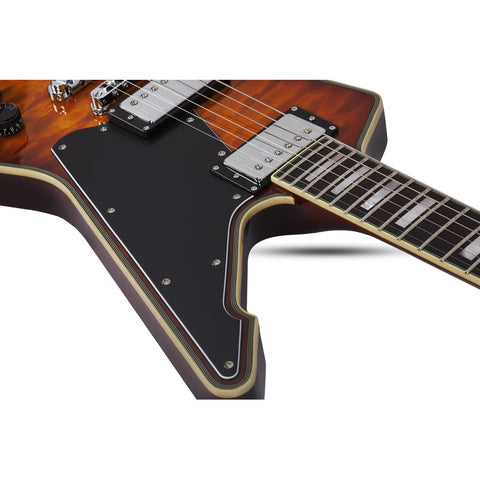 Guitarra Eléctrica Schecter E-1 Custom Vintage Sunburst Diestro Naranja Ébano