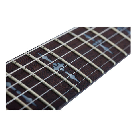 Guitarra Eléctrica Schecter Demon Series S-ii Double-cutaway De Tilo Satin Black Con Diapasón De Wengué