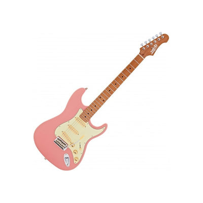 Guitarra Eléctrica Jet Guitars Js300 Pink Color Rosa Burdeos Material Del Diapasón Maple Tostado Orientación De La Mano Diestro