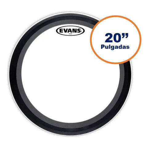 Parche 20 Pulgadas Clear P/ Bombo De Batería Evans Bd20emad Transparente