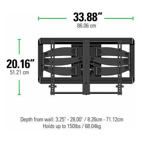 Soporte Full Motion De Pared Para Tv 46 A 90 Sanus Vlf628-b1 Negro