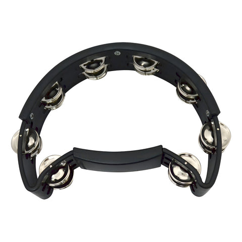 Pandero Negro De Mano 2 Hileras De Crótalos New Beat Pt81n/p Negro