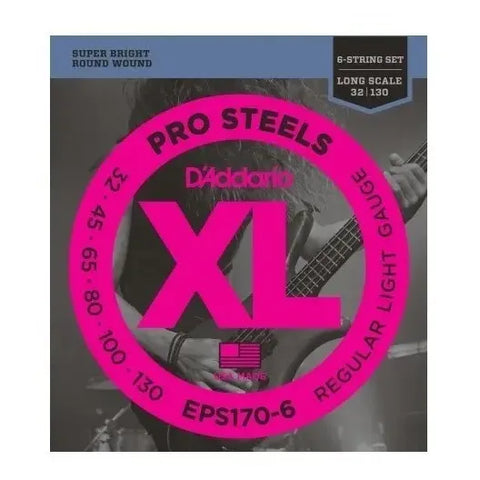 Cuerdas D'addario Prosteels Eps-170-6 Para Bajo Eléctrico, 6 Cuerdas De Acero