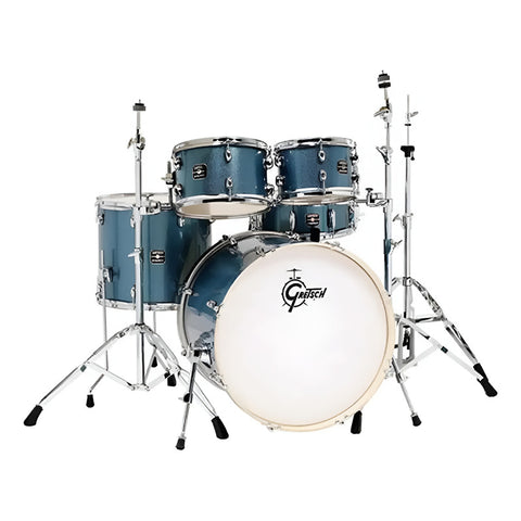 Batería 5 Pzas Gretsch Energy 22 Stands Ge4e825 Blue Sparkle Azul Acero