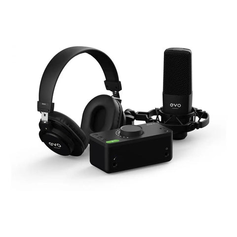 Pack Grabación Audient Evo 4 Interfaz Audio Micrófono Auriculares Negro