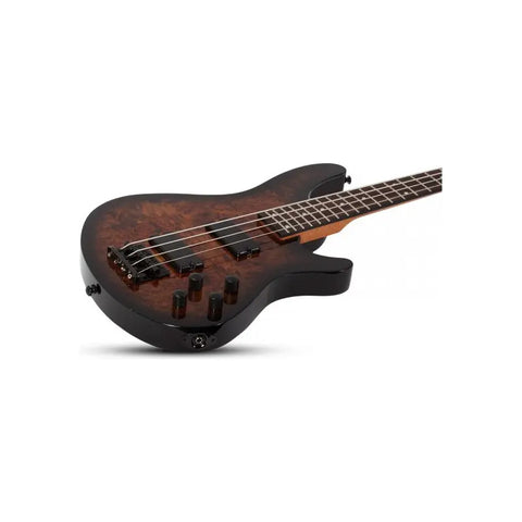 Bajo Electric 4 Cuerdas Schecter C-4 Standard Tobacco Burl Acabado Del Cuerpo Mate Color Chocolate Orientación De La Mano Diestro