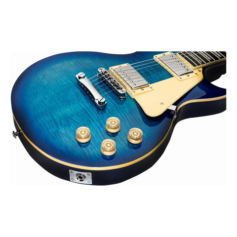 Guitarra Electrica Mars Lp Style Standard Satin Blue Hh Diestro Azul Satinado Palo De Rosa