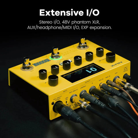 Pedal Looper Nux Dual Loop Stereo De Doble Pista Con 4 Efect Amarillo