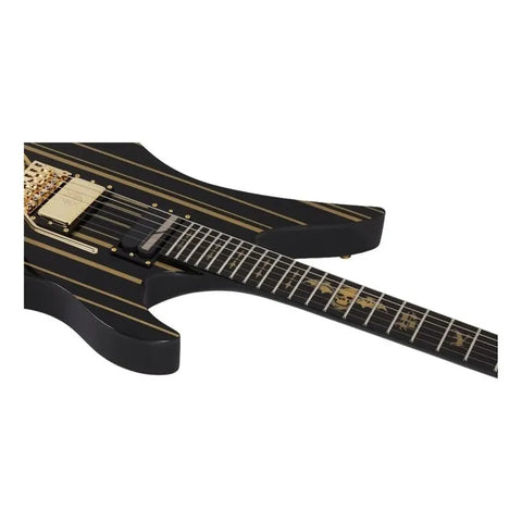 Guitarra Eléctrica Schecter Synyster Custom-s Negra 6 Cuerdas Caoba Diestro Gloss Black With Gold Stripes Ébano