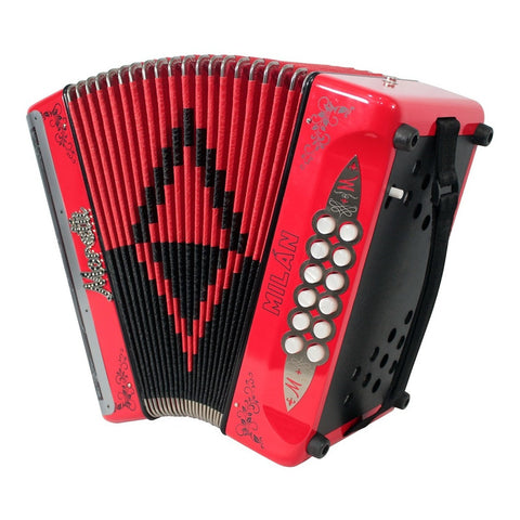 Acordeón Rojo De 31 Botones Tono De Sol Moretti Milan Gcf