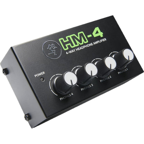 Amplificador De Audifonos 4 Vias 1/4 PuLG Trs Mackie Hm-4 Negro