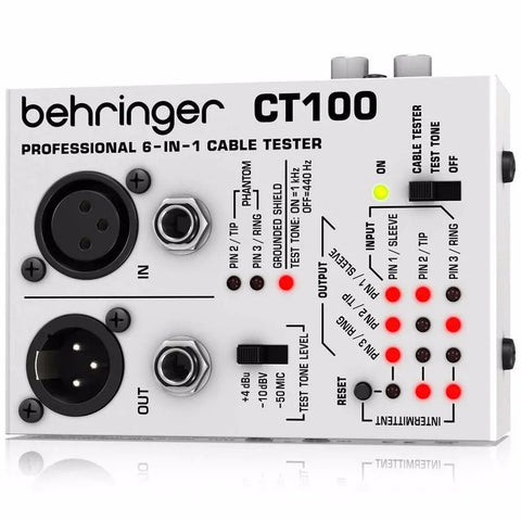 Probador Profesional De Cables 6 En 1, Behringer Ct100