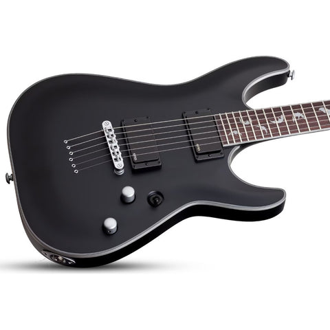 Guitarra Schecter Damien Platinum-6 Negro Satinado Diestro Negro Palo De Rosa