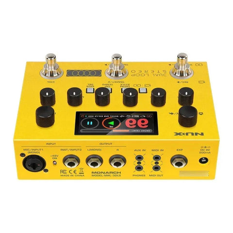 Pedal Looper Nux Dual Loop Stereo De Doble Pista Con 4 Efect Amarillo