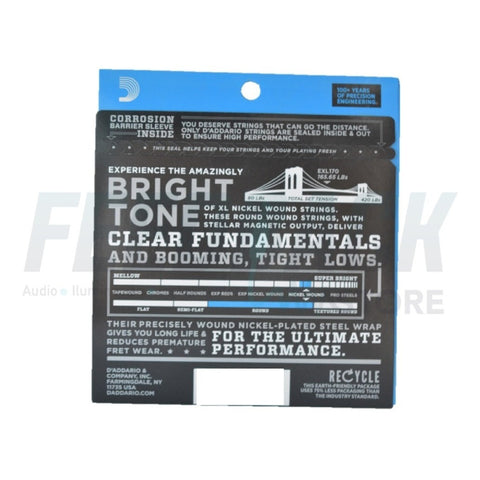 Paquete De Cuerdas Para Bajo 45/100, Daddario Exl170