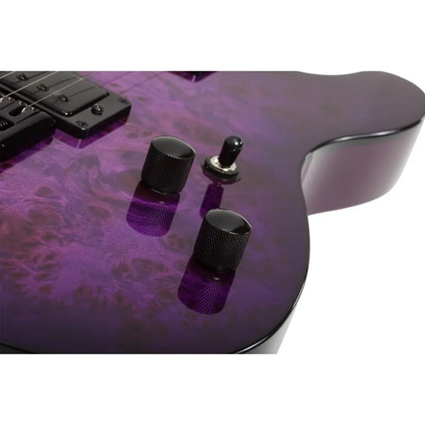 Guitarra Schecter Telecaster Pt Standard Purple Burl Material De Diapasón De Palisandro Guía Para La Mano Derecha Diestro Estallido Púrpura Burl Palo De Rosa