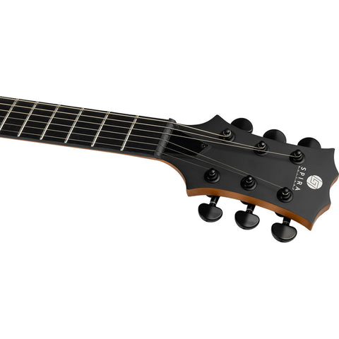 Guitarra Tipo Les Paul Spira Guitars L-400 Satin Black Diestro Negro Ébano