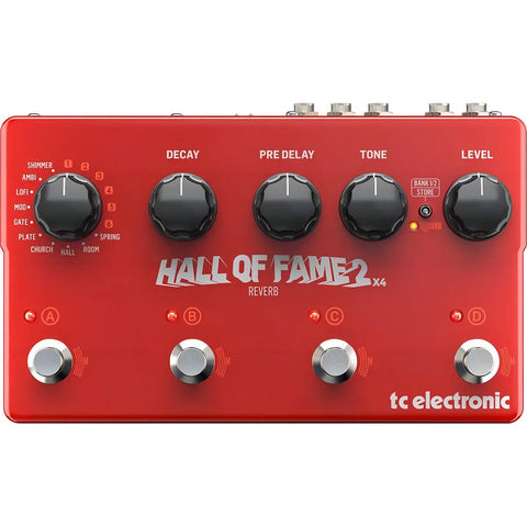 Pedal Tc Electronic Guitarra Hall Of Fame 2 X4 4 Switches Rojo