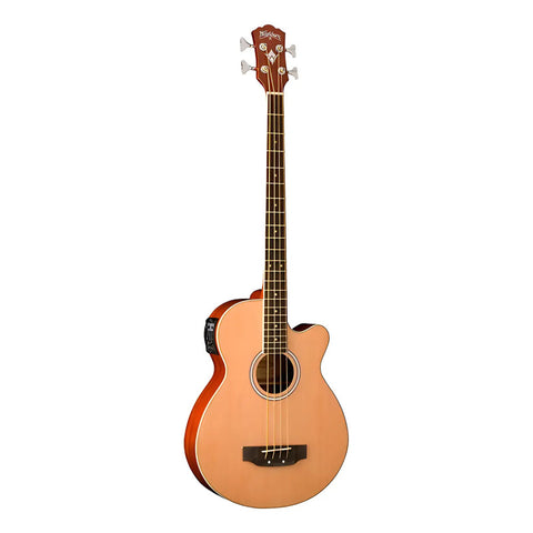 Bajo Electroacústico De 4 Cuerdas C/funda Washburn Ab5k Diestro Natural Brillante