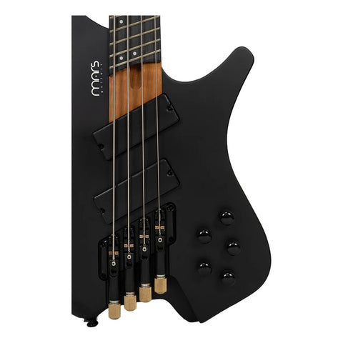 Bajo Mars Eléctrico Headless 4 Ms 4 Cuerdas Negro Satin Diestro Negro